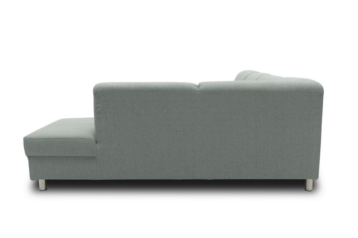 WOHNLANDSCHAFT Silberfarben Webstoff  - Chromfarben/Silberfarben, KONVENTIONELL, Textil/Metall (150/308/195cm) - MID.YOU