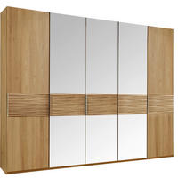 DREHTÜRENSCHRANK in Eichefarben  - Eichefarben/Alufarben, Design, Glas/Holz (250/216/58cm) - Dieter Knoll