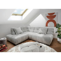 ECKSOFA Chenille Silberfarben  - Silberfarben/Schwarz, Modern, Kunststoff/Textil (203/254cm) - Livetastic
