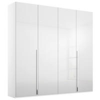 DREHTÜRENSCHRANK in Weiss, Weiss Hochglanz  - Weiss Hochglanz/Chromfarben, Design, Holzwerkstoff/Metall (201/223/60cm) - home24
