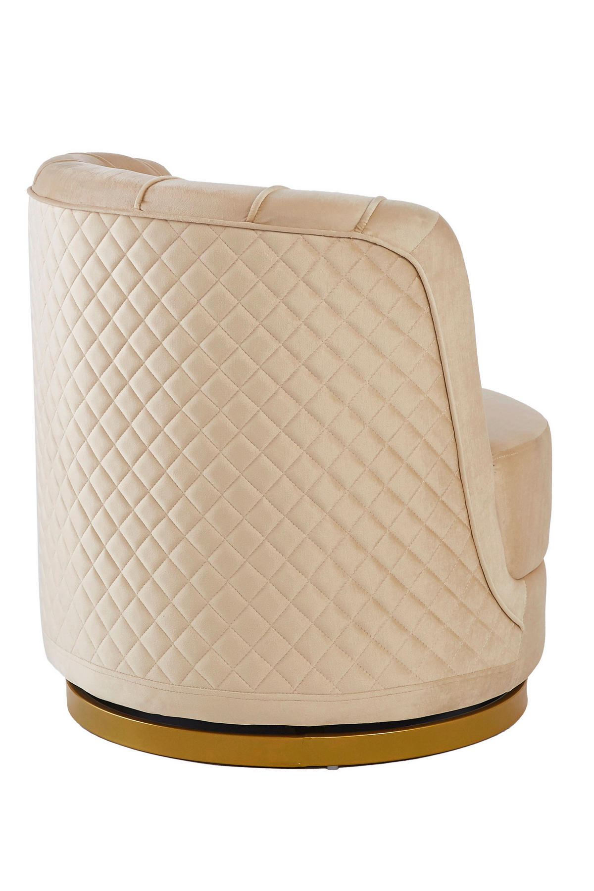 SESSEL in Samt Beige  - Beige/Goldfarben, MODERN, Textil/Metall (68/77/57cm) - Livetastic
