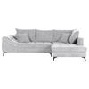 ECKSOFA Grauweiß Flachgewebe  - Grauweiß/Schwarz, Design, Textil/Metall (307/224cm) - Stylife