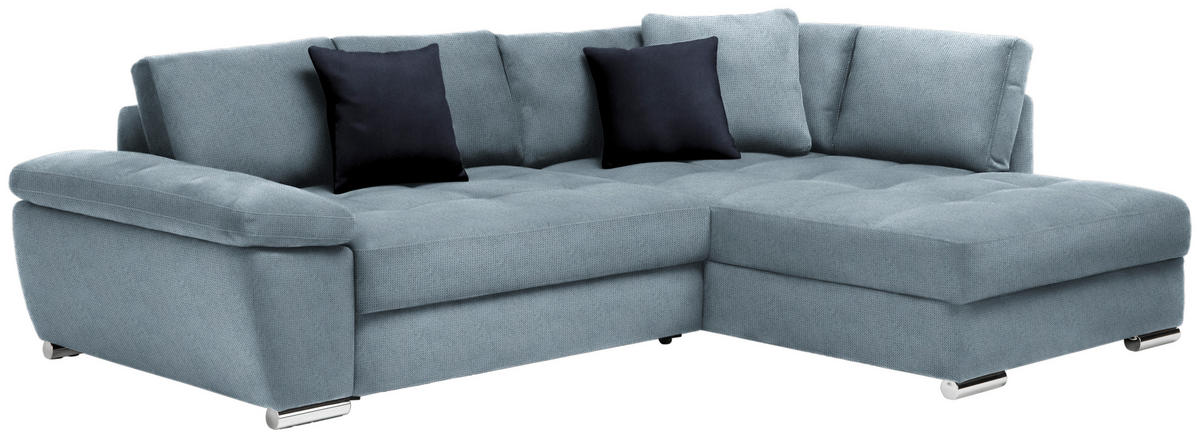 ECKSOFA in Webstoff Hellblau  276/212 cm  - Chromfarben/Silberfarben, Design, Kunststoff/Textil (276/212cm) - Carryhome