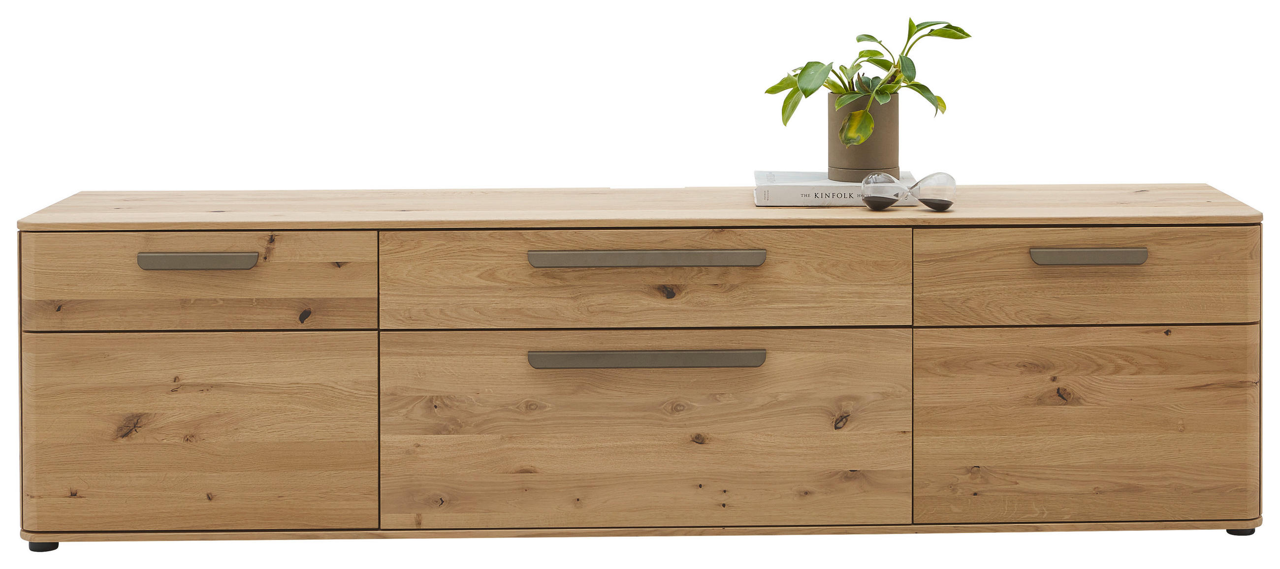 LOWBOARD Wildeiche  211,9/55,8/45,2 cm  - Wildeiche/Schwarz, Natur, Holz/Kunststoff (211,9/55,8/45,2cm) - Valnatura