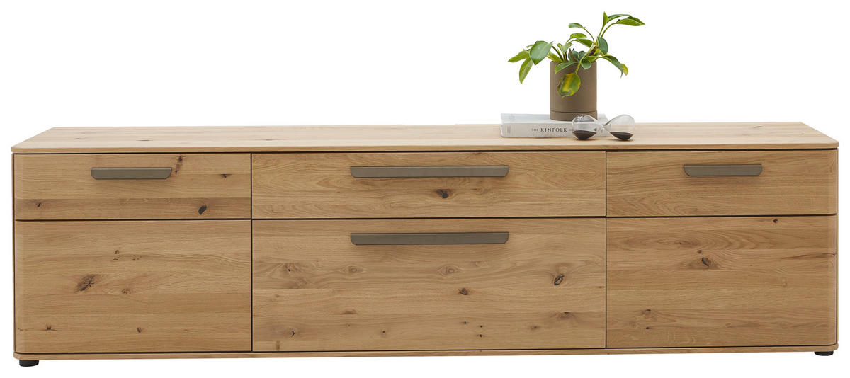 LOWBOARD Wildeiche  211,9/55,8/45,2 cm  - Wildeiche/Schwarz, Natur, Holz/Kunststoff (211,9/55,8/45,2cm) - Valnatura