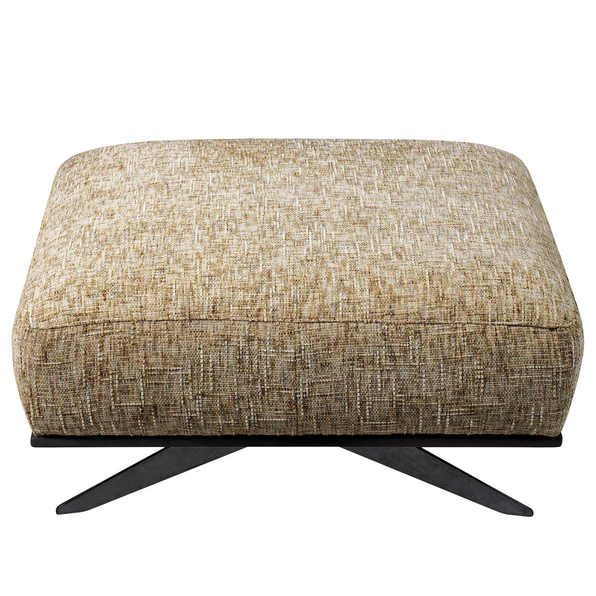 HOCKER PORTLAND Struktur Hellbraun  - Hellbraun/Schwarz, Design, Holz/Textil (95/46/80cm) - Livetastic
