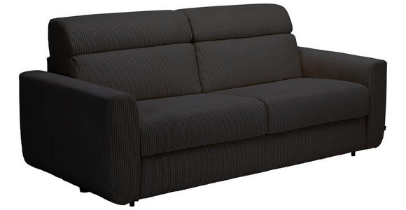 SCHLAFSOFA Cord Dunkelgrau  - Dunkelgrau/Schwarz, Design, Kunststoff/Textil (200/84/98cm) - Novel