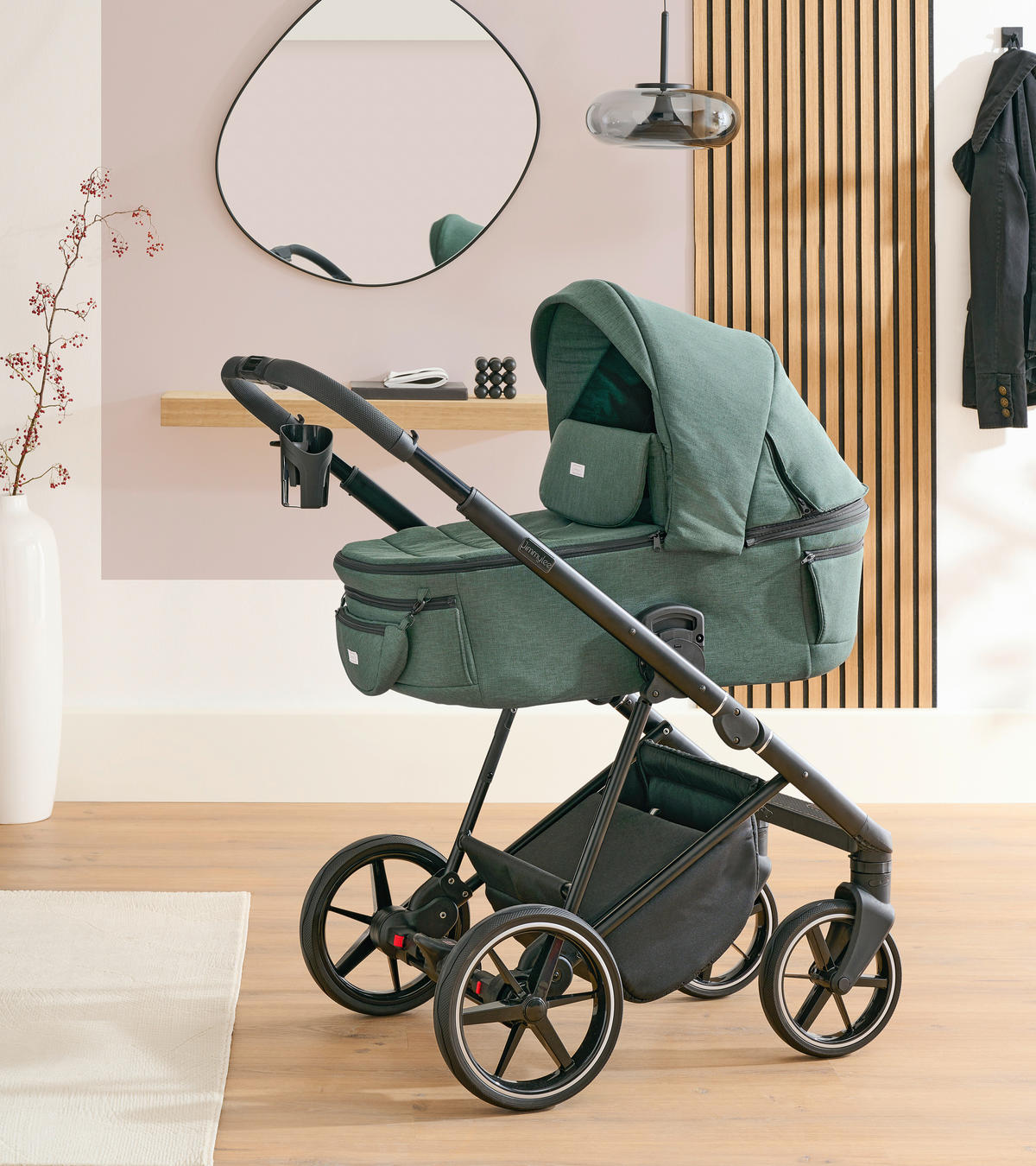 BARNVAGNSSET  - skogsgrön/svart, Basics, metall/textil (57,5/116/101cm) - Jimmylee