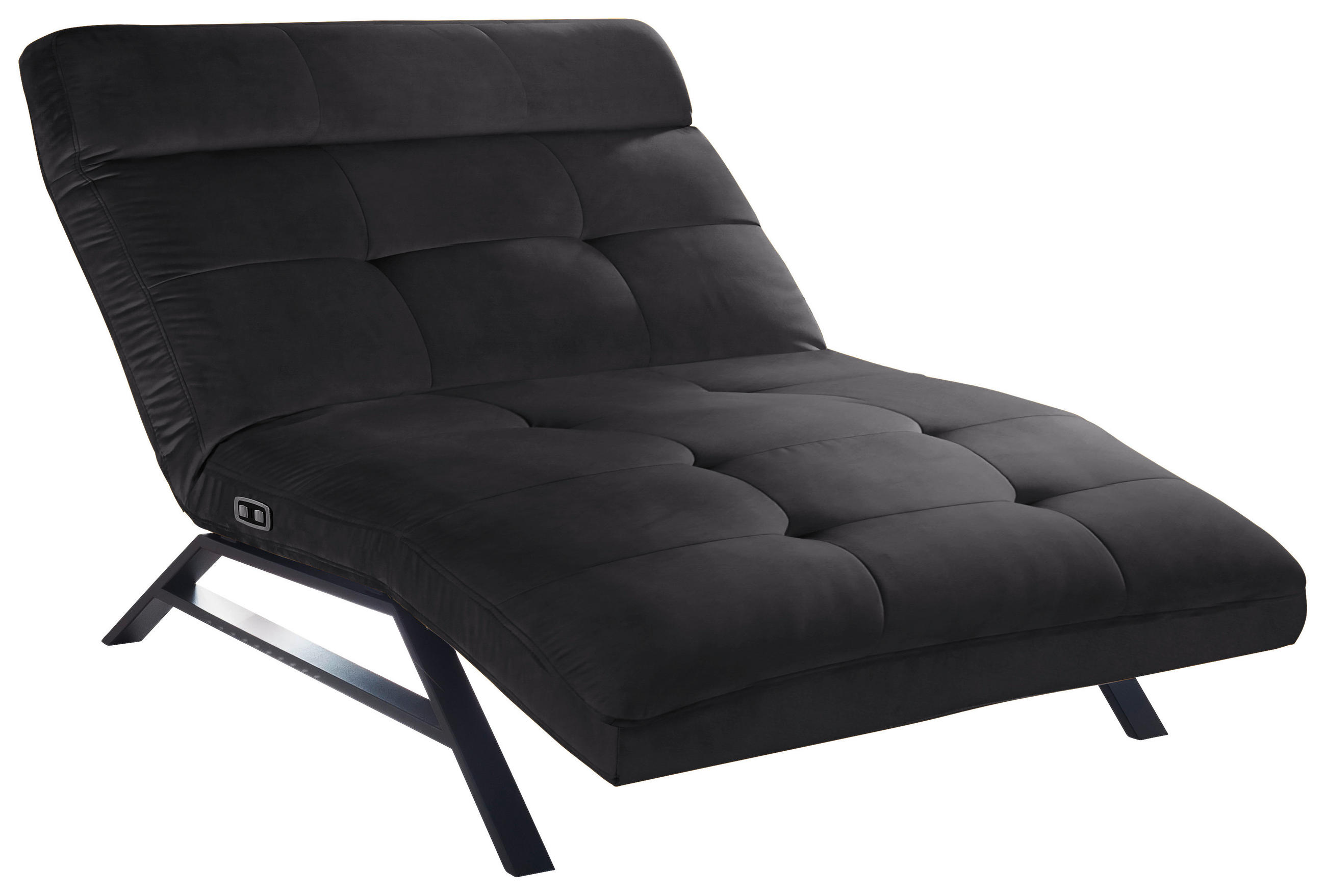 Liege mit motorischer Relaxfkt Mikrofaser Schwarz  - Schwarz, Design, Textil/Metall (120/54-113/158-198cm) - Pure Home Lifestyle