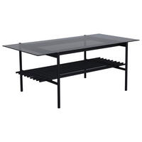 COUCHTISCH in Metall, Glas 120/60/48 cm  - Schwarz, Design, Glas/Metall (120/60/48cm) - Livetastic