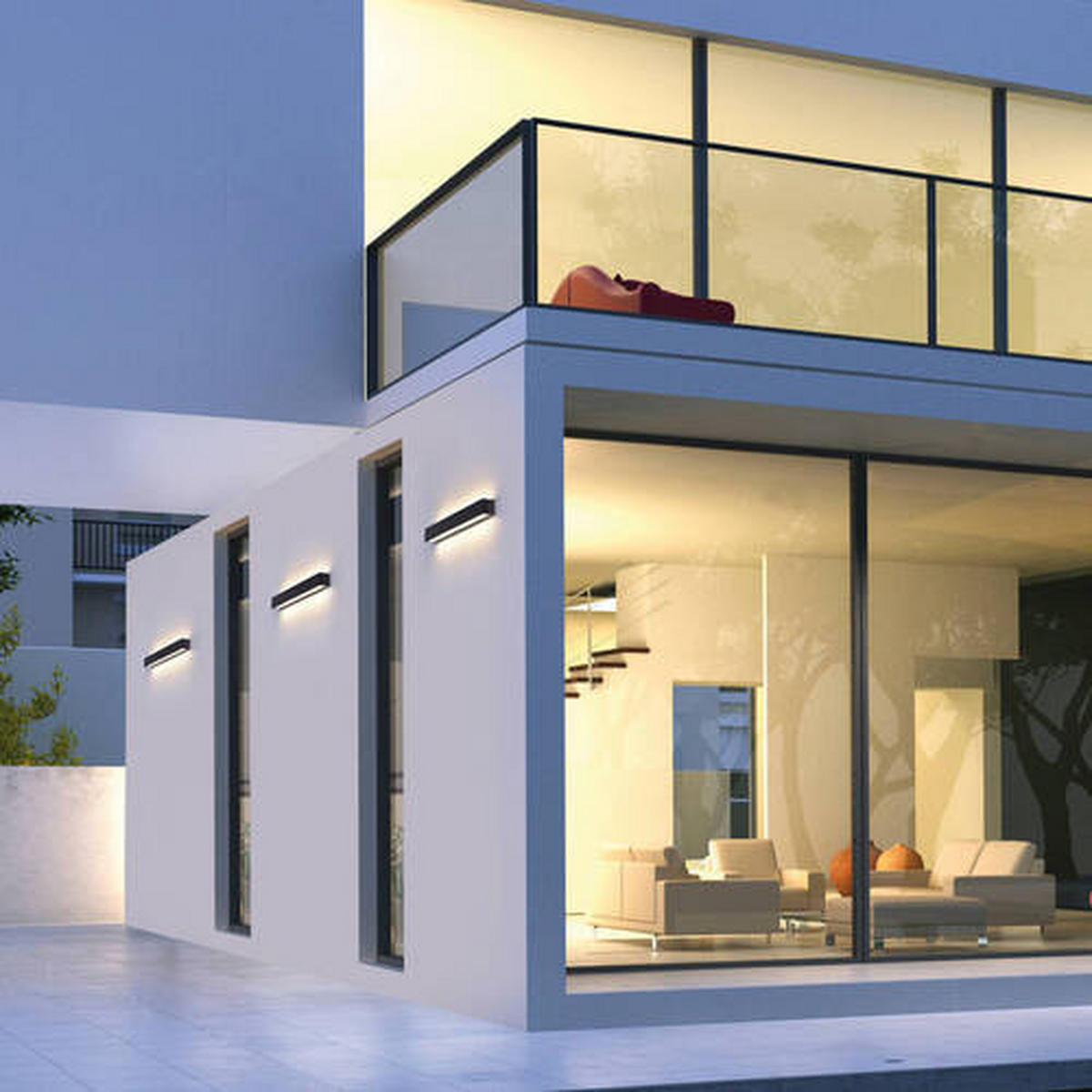 LED-WANDLEUCHTE Robert 50/6/6 cm   - Anthrazit, KONVENTIONELL, Glas/Metall (50/6/6cm) - Paul Neuhaus