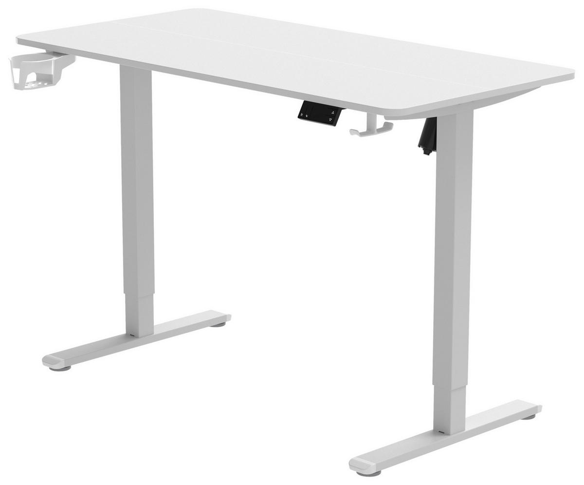 SCHREIBTISCH 120/60/70-115 cm Weiß elektrisch höhenverstellbar  - Weiß, MODERN, Holzwerkstoff/Kunststoff (120/60/70-115cm) - Livetastic