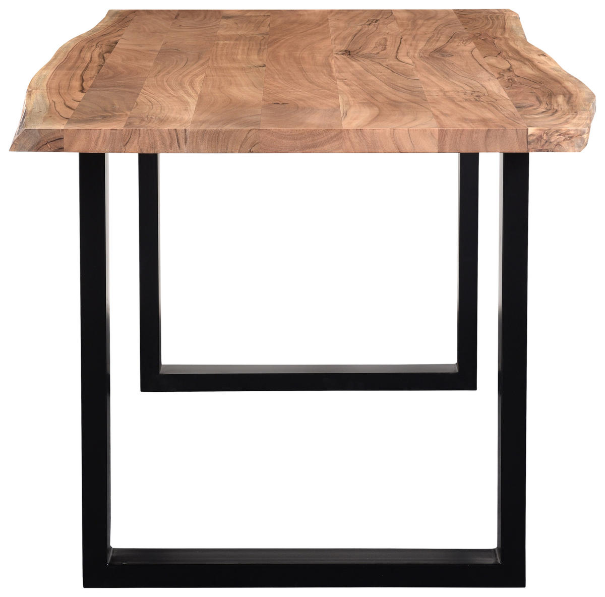 JEDÁLENSKÝ STÔL, akácia, čierna, farba akácie, 160/85/76 cm - čierna/farba akácie, Lifestyle, kov/drevo (160/85/76cm) - Linea Natura