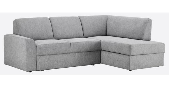 ECKSOFA in Webstoff Grau  - Schwarz/Grau, KONVENTIONELL, Kunststoff/Textil (224/165cm) - Xora