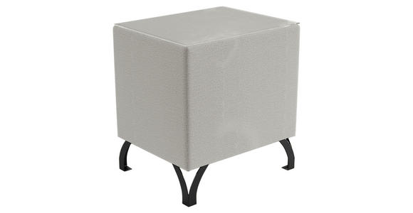 NACHTSCHRANK Flachgewebe Hellgrau - Hellgrau/Schwarz, Design, Glas/Textil (45/55/45cm) - Esposa