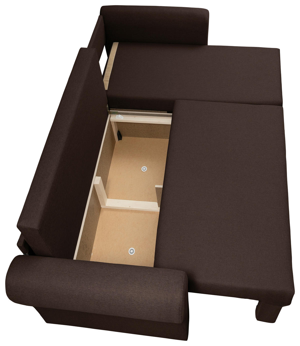 ECKSOFA in Flachgewebe Dunkelbraun  248/143 cm  - Dunkelbraun/Schwarz, Design, Kunststoff/Textil (248/143cm) - P & B