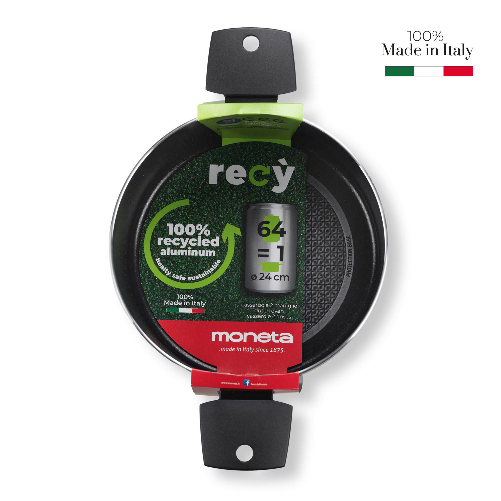 LONEC  Recy   kovina, umetna masa  24 cm  - črna, Basics, kovina/umetna masa (24cm) - moneta