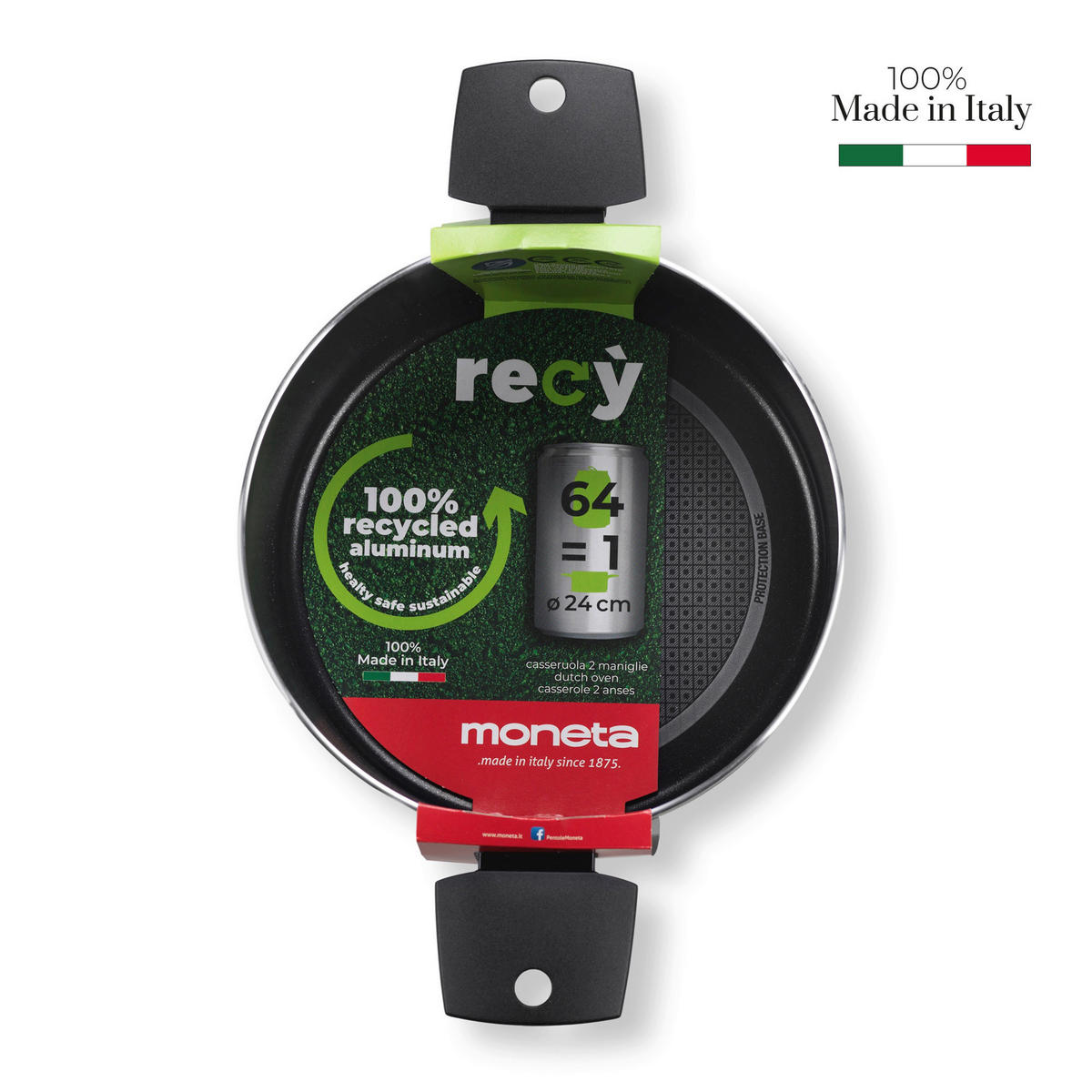 LONEC  Recy   kovina, umetna masa  24 cm  - črna, Basics, kovina/umetna masa (24cm) - moneta