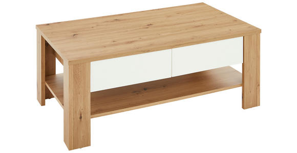 COUCHTISCH 111/65/44,5 cm rechteckig Eiche Artisan - Weiß/Eiche Artisan, Design, Holzwerkstoff (111/65/44,5cm) - Carryhome
