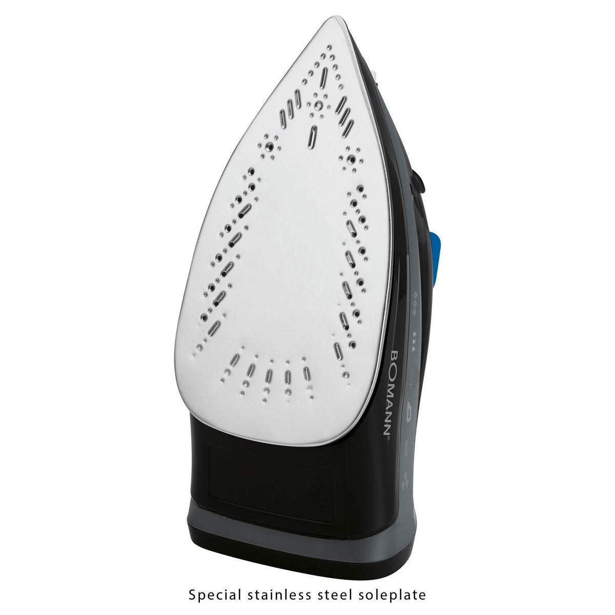 DAMPFBÜGELEISEN   - Blau/Schwarz, Basics, Kunststoff/Metall (26,5/14/11cm) - Bomann