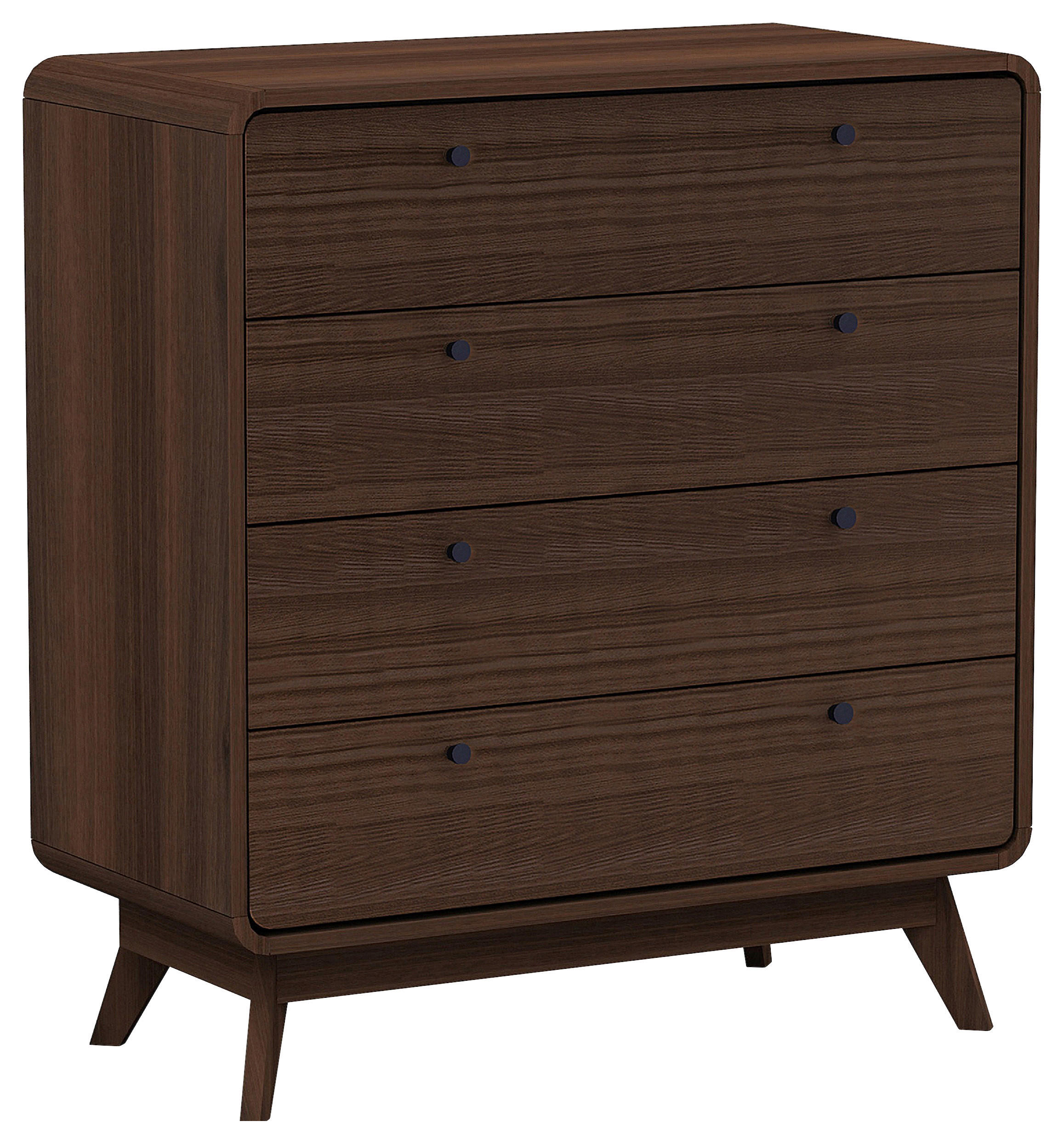 KOMMODE Cassie 80/88/39 cm 4 Schublade(n)  - Walnussfarben/Braun, Design, Holzwerkstoff (80/88/39cm) - MID.YOU