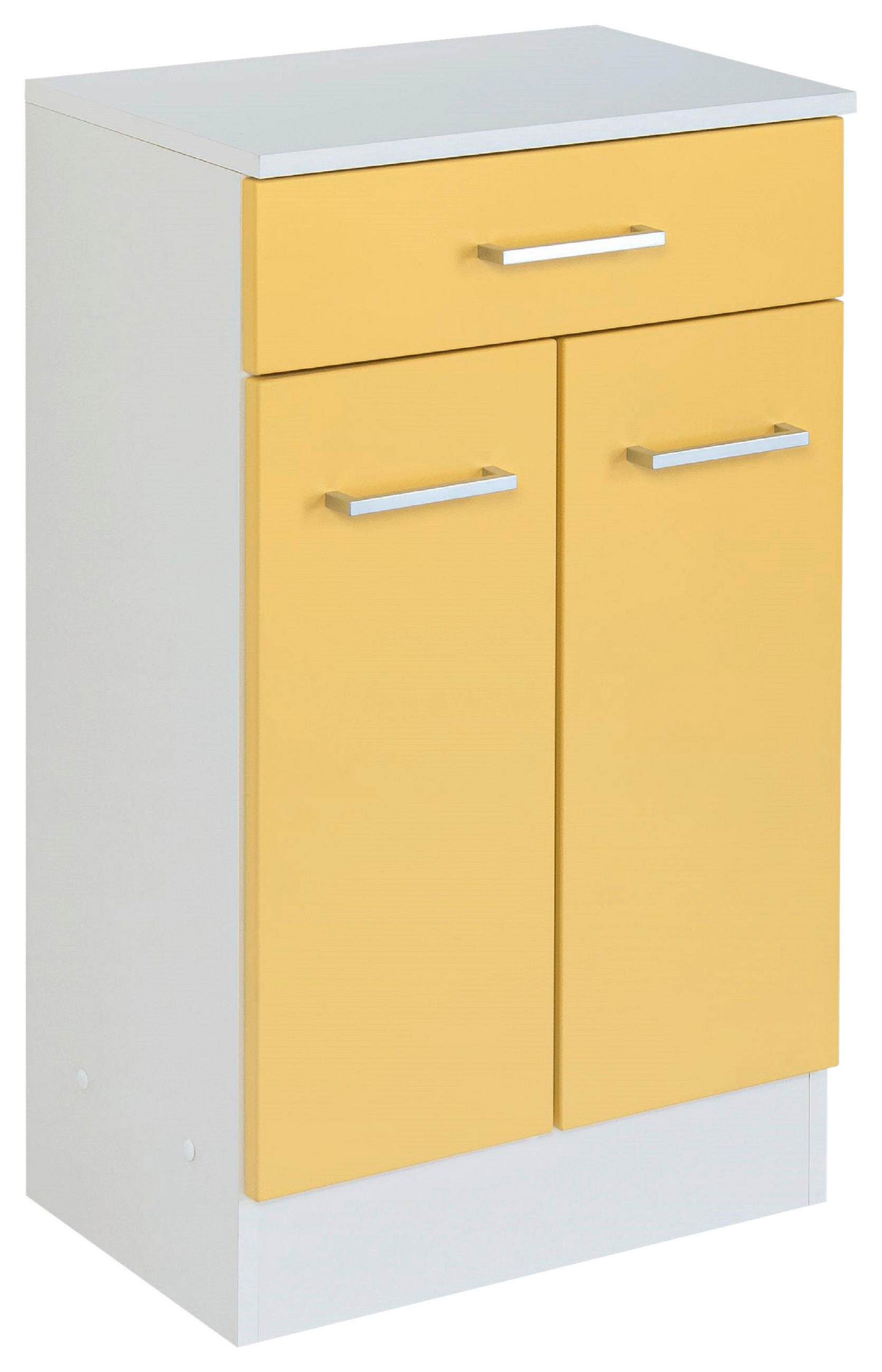 UNTERSCHRANK 50/84/35 cm   - Gelb/Silberfarben, MODERN, Holzwerkstoff/Metall (50/84/35cm) - Held