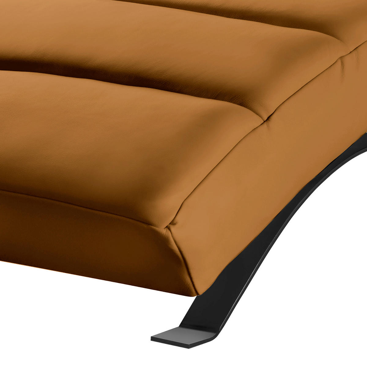 RELAXLIEGE SWING Mikrofaser Cognac  - Cognac/Schwarz, Design, Textil/Metall (65/65-95/171cm) - Livetastic