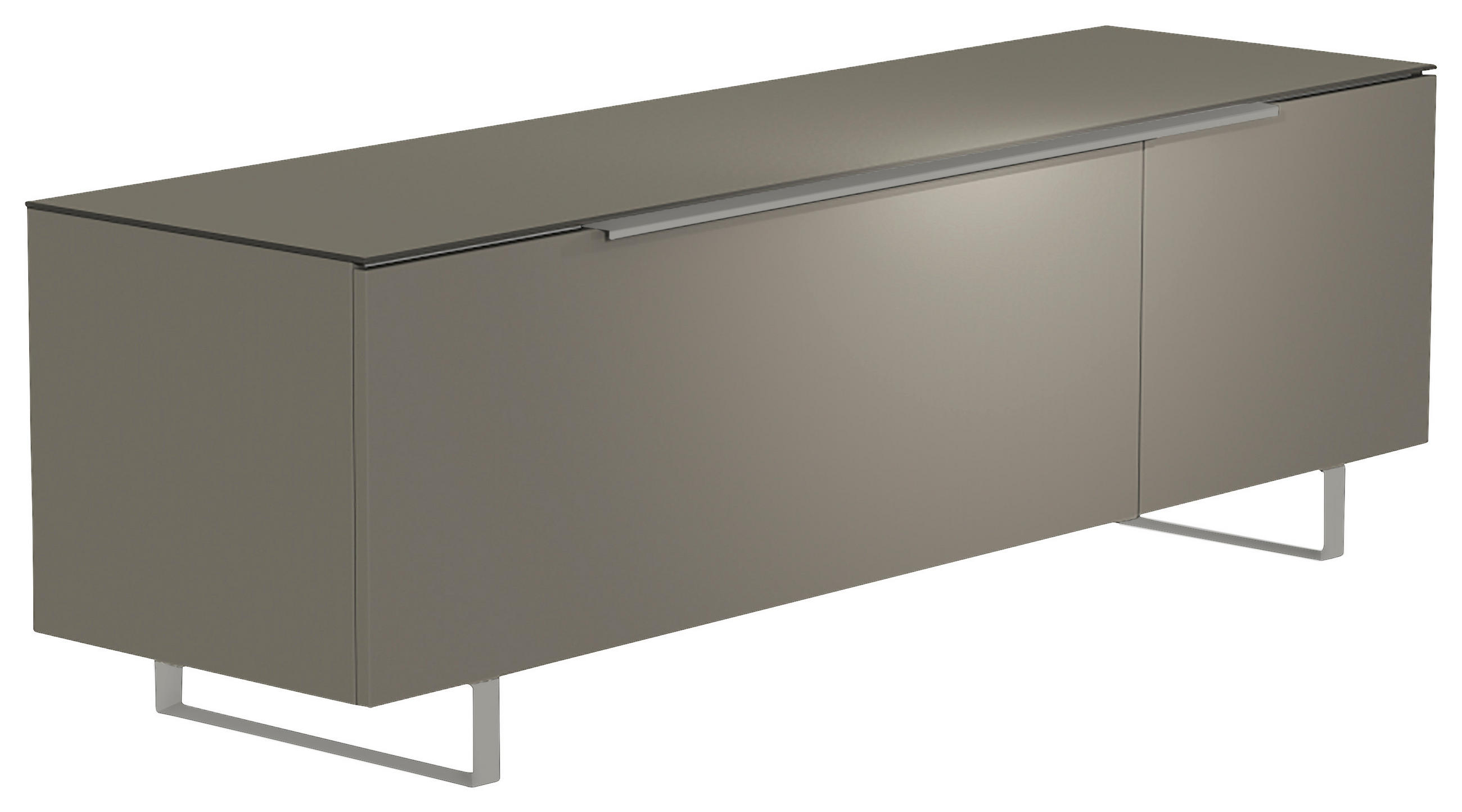 LOWBOARD  in 160/51/45 cm  - Alufarben/Grau, Design, Glas/Holzwerkstoff (160/51/45cm) - Moderano