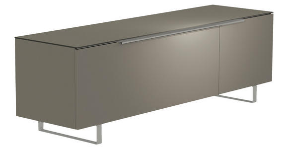 LOWBOARD Grau, Alufarben  160/51/45 cm  - Alufarben/Grau, Design, Glas/Holzwerkstoff (160/51/45cm) - Moderano