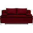 BOXSPRINGSOFA Centa in Webstoff Dunkelrot  - Chromfarben/Dunkelrot, Design, Textil/Metall (200/93/107cm) - Novel