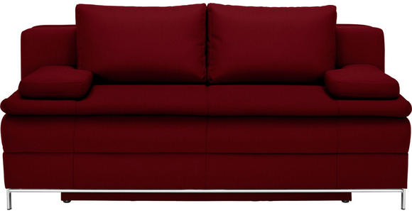 BOXSPRINGSOFA Centa in Webstoff Dunkelrot  - Chromfarben/Dunkelrot, Design, Textil/Metall (200/93/107cm) - Novel