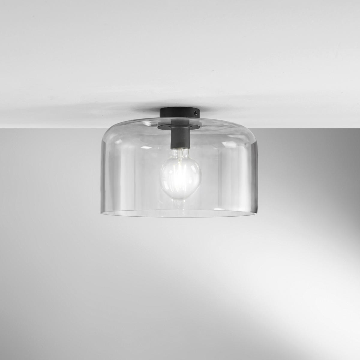 DECKENLEUCHTE Luce Ambiente e Design 35/23 cm   - Schwarz/Grau, KONVENTIONELL, Glas/Metall (35/23cm)