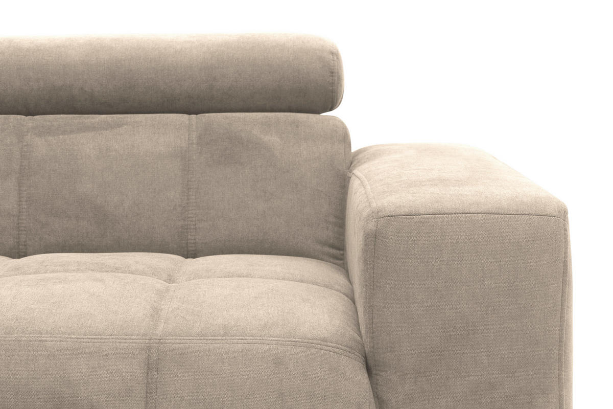 ECKSOFA TRENTO Taupe Mikrofaser  - Taupe/Dunkelgrau, MODERN, Textil/Metall (287/175cm) - MID.YOU