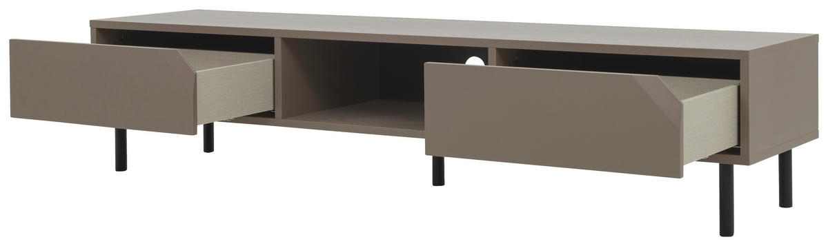 LOWBOARD  in 176,5/39/43 cm  - Taupe/Schwarz, Design, Holzwerkstoff/Metall (176,5/39/43cm)