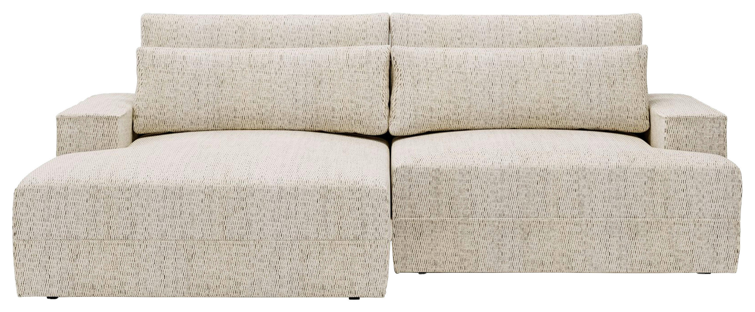 ECKSOFA Struktur Beige  - Beige/Schwarz, Design, Kunststoff/Textil (156/272cm) - Livetastic