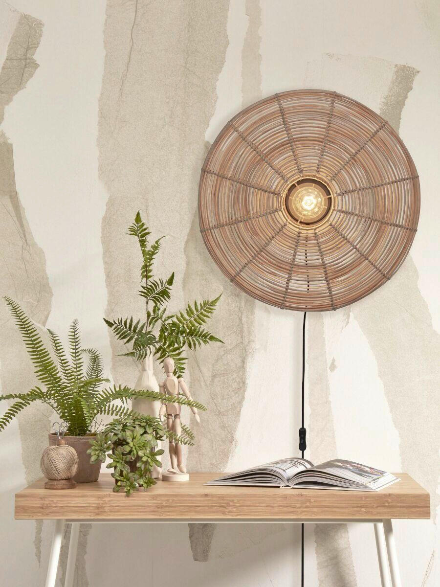 NÁSTĚNNÉ SVÍTIDLO, 14/55/55 cm - přírodní barvy, Trend, přírodní materiály (14/55/55cm) - Good & Mojo
