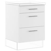 SCHUBKASTENUNTERSCHRANK 60/87,8/57,6 cm  in Weiß  - Edelstahlfarben/Weiß, Basics, Holzwerkstoff/Metall (60/87,8/57,6cm) - Impuls