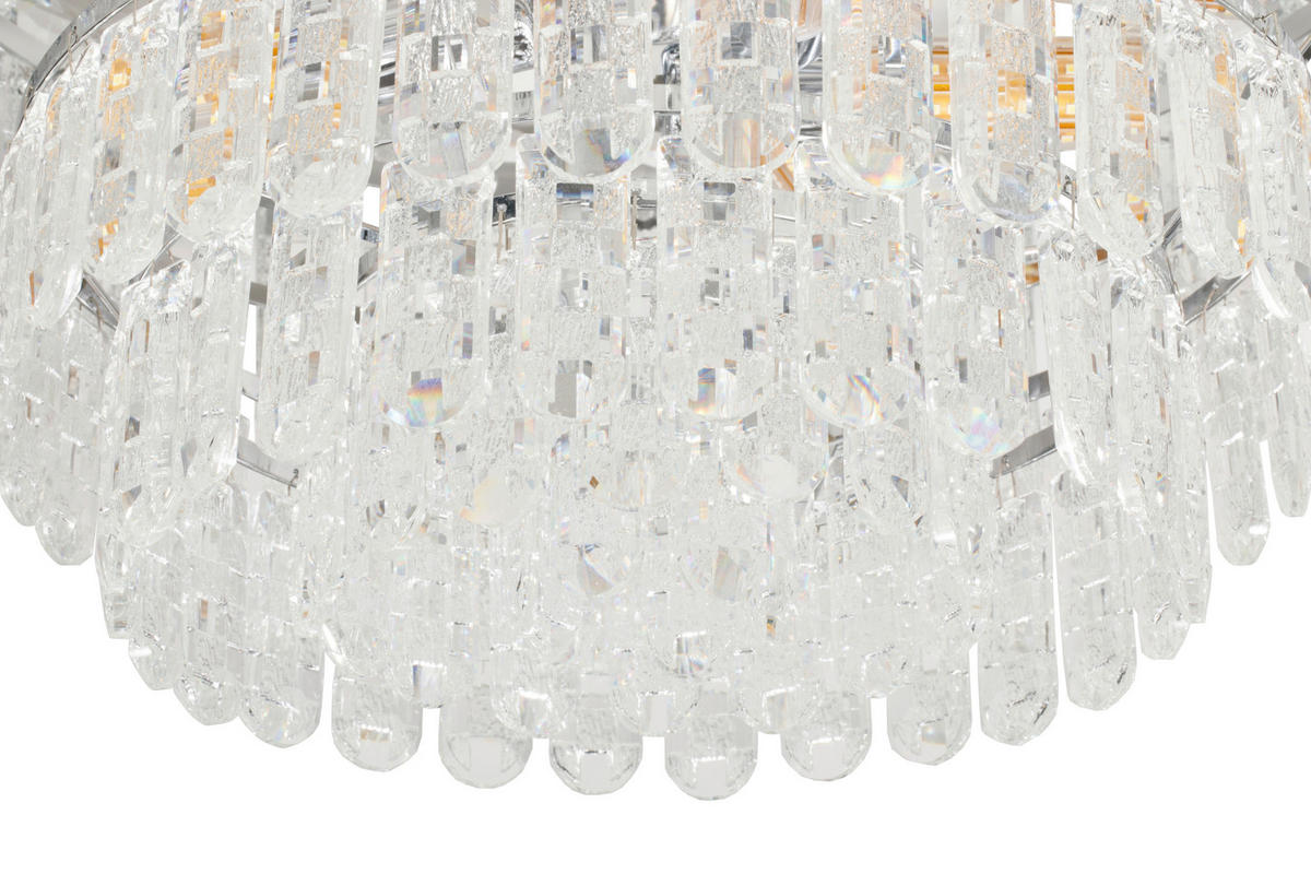 KRISTALL-DECKENLEUCHTE 52,5/30 cm  - Chromfarben, Design, Glas/Metall (52,5/30cm) - Glandor