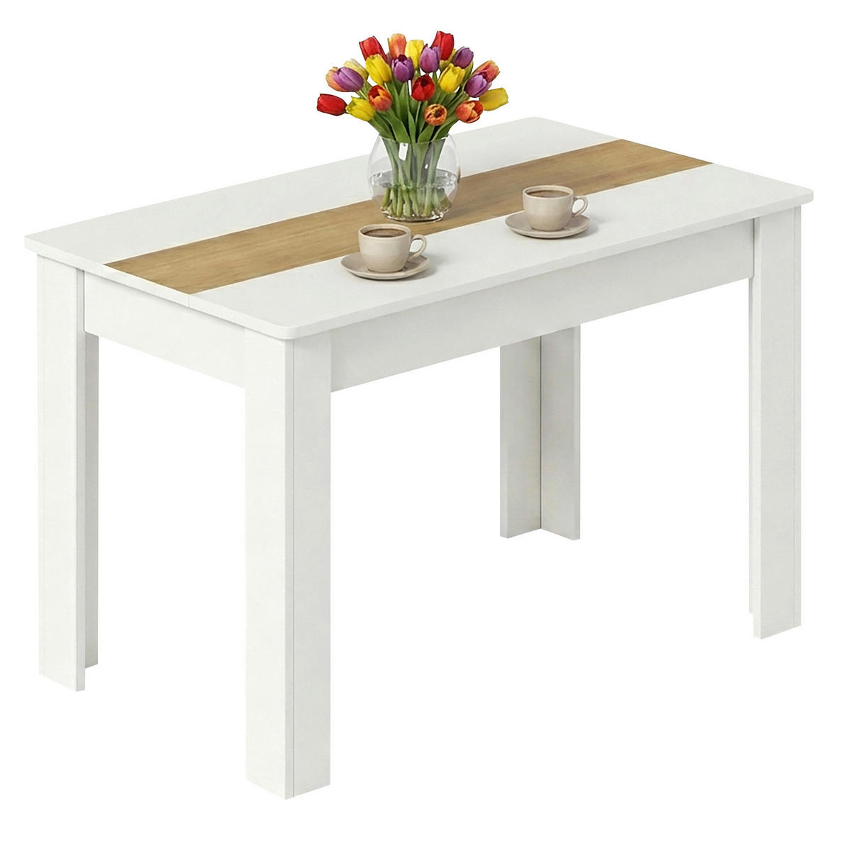 ÉTKEZŐASZTAL - méztölgy színű/fehér, Modern, faalapú anyag (115/80/75cm) - MID.YOU