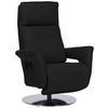 RELAXSESSEL in Leder Schwarz  - Edelstahlfarben/Schwarz, Design, Leder/Metall (83/112/87-174cm) - Valdera