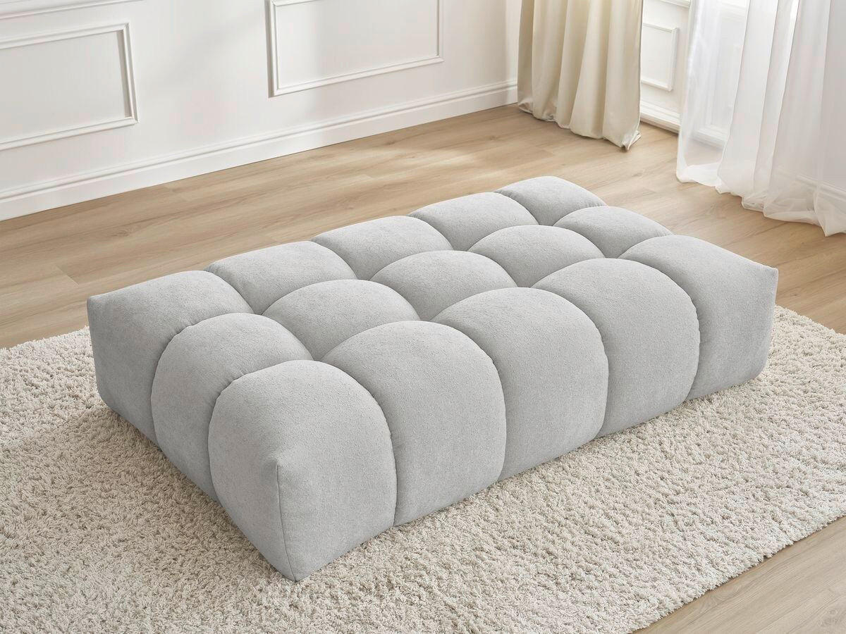 HOCKER EVEREST Struktur Hellgrau  - Hellgrau/Schwarz, MODERN, Kunststoff/Textil (166/100/40cm)