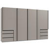 SCHWEBETÜRENSCHRANK  in Grau, Sahara  - Schwarz/Grau, Basics, Holzwerkstoff/Metall (350/216/65cm) - MID.YOU