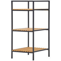 REGÁL, hnědá, přírodní barvy, černá, železo, 39/70/32,5 cm - černá/přírodní barvy, Design, kov/přírodní materiály (39/70/32,5cm) - Xora