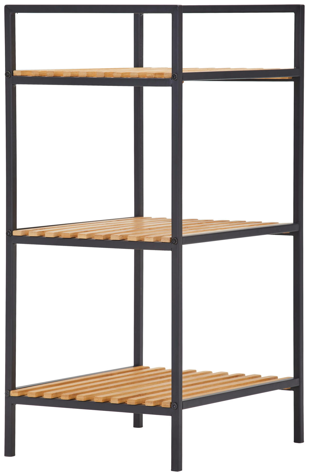 REGÁL, hnědá, přírodní barvy, černá, železo, 39/70/32,5 cm - černá/přírodní barvy, Design, kov/přírodní materiály (39/70/32,5cm) - Xora