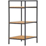 REGAL Braun, Naturfarben, Schwarz  - Schwarz/Braun, Design, Naturmaterialien/Metall (39/70/32,5cm) - Xora