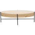 COUCHTISCH in Metall, Holzwerkstoff 120/60/38 cm  - Eichefarben/Schwarz, Design, Holzwerkstoff/Metall (120/60/38cm) - Carryhome