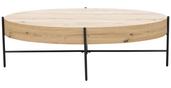 COUCHTISCH in Metall, Holzwerkstoff 120/60/38 cm  - Eichefarben/Schwarz, Design, Holzwerkstoff/Metall (120/60/38cm) - Carryhome