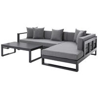 LOUNGEGARNITUR 3-teilig  248/180 cm  Aluminium  - Anthrazit, Design, Glas/Textil (248/180cm) - Amatio