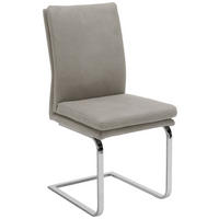 SCHWINGSTUHL  in Stahl Mikrofaser  - Chromfarben/Ecru, Design, Textil/Metall (47/100/64cm) - Novel