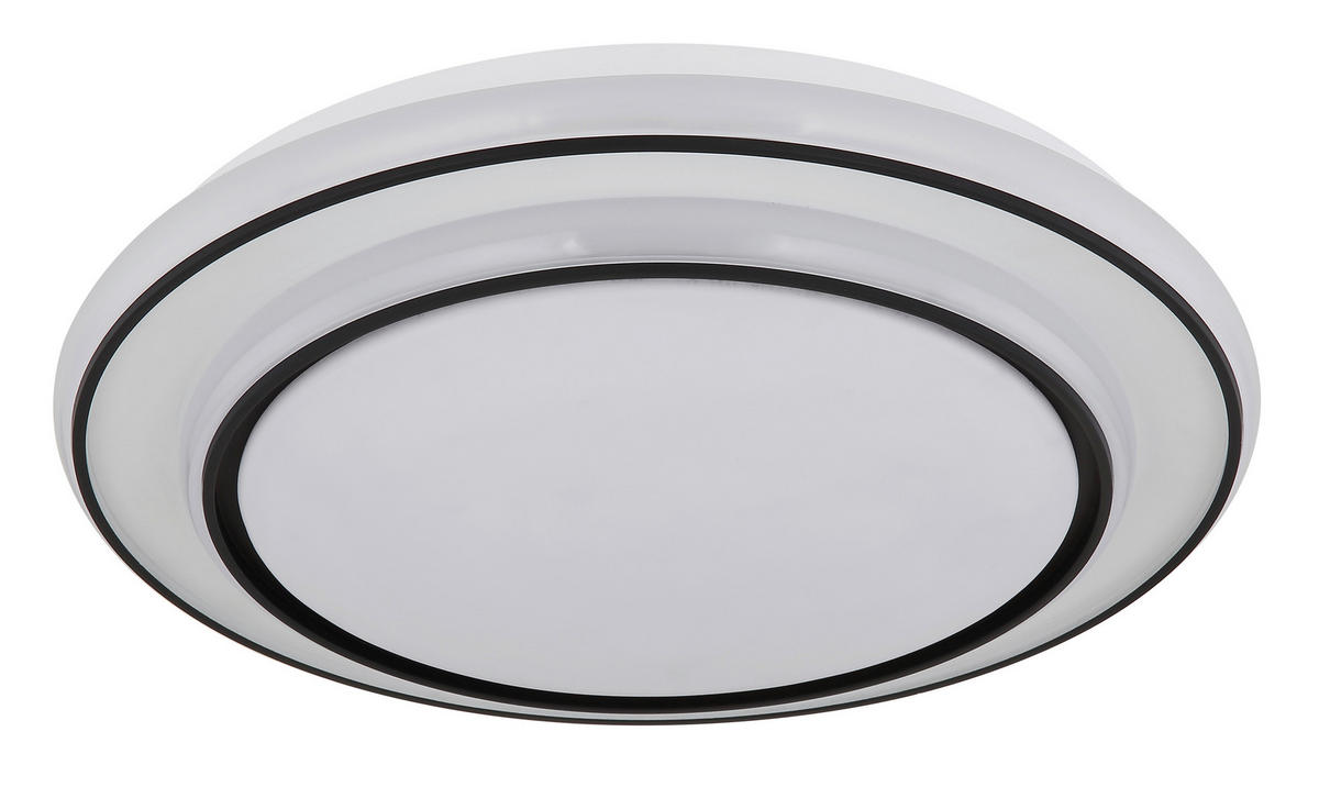 LED-DECKENLEUCHTE  39/7 cm    - Weiss/Schwarz, Konventionell, Kunststoff/Metall (39/7cm) - Globo